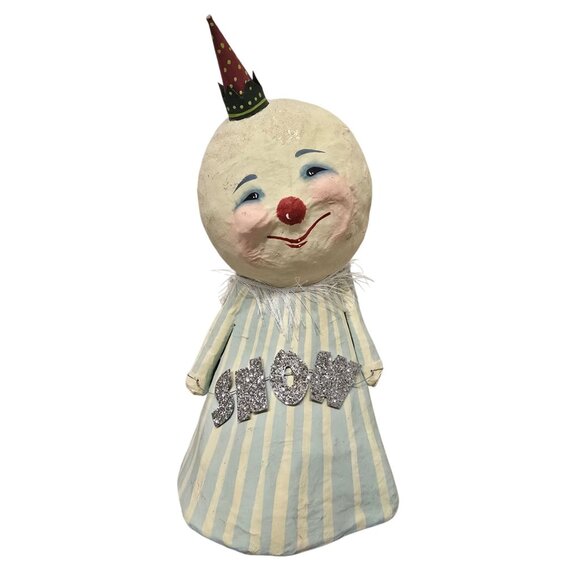 12" Virginia Betourne for Bethany Lowe Snowman Clown Hat Figurine - Picture 1 of 9